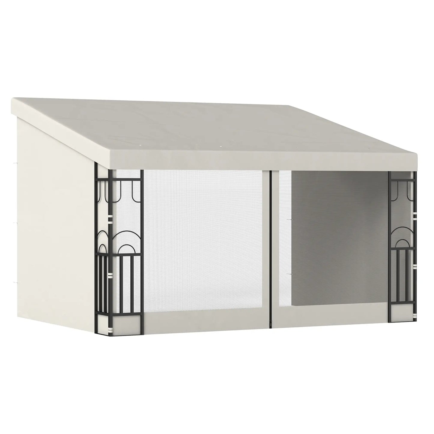 10' x 13' Outdoor Pergola, UV Resistant, with Curtains, Beige Pergolas at Gallery Canada
