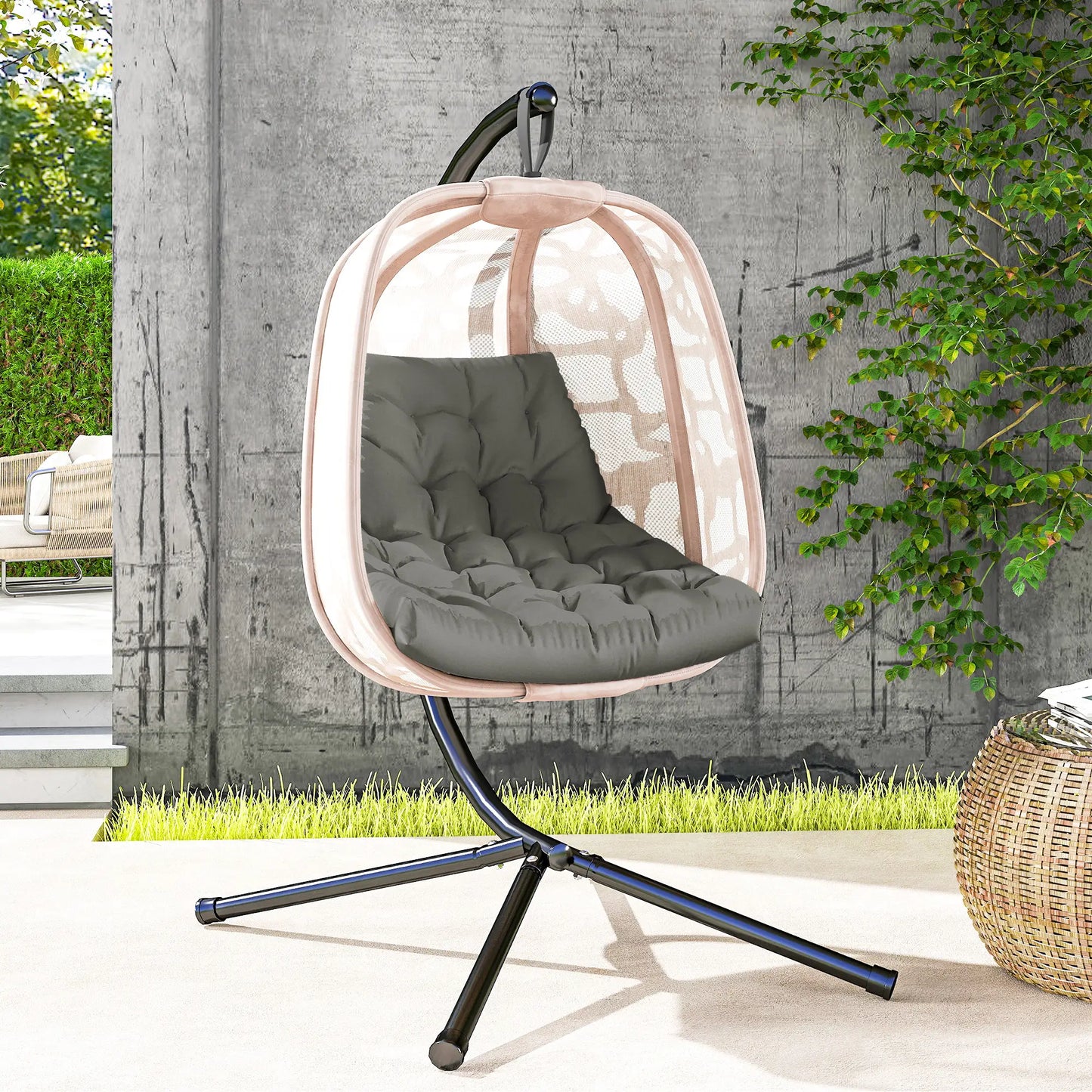 Outdoor Swing Cushion, Tufted Patio Cushion, Grey Patio Chair Cushions at Gallery Canada