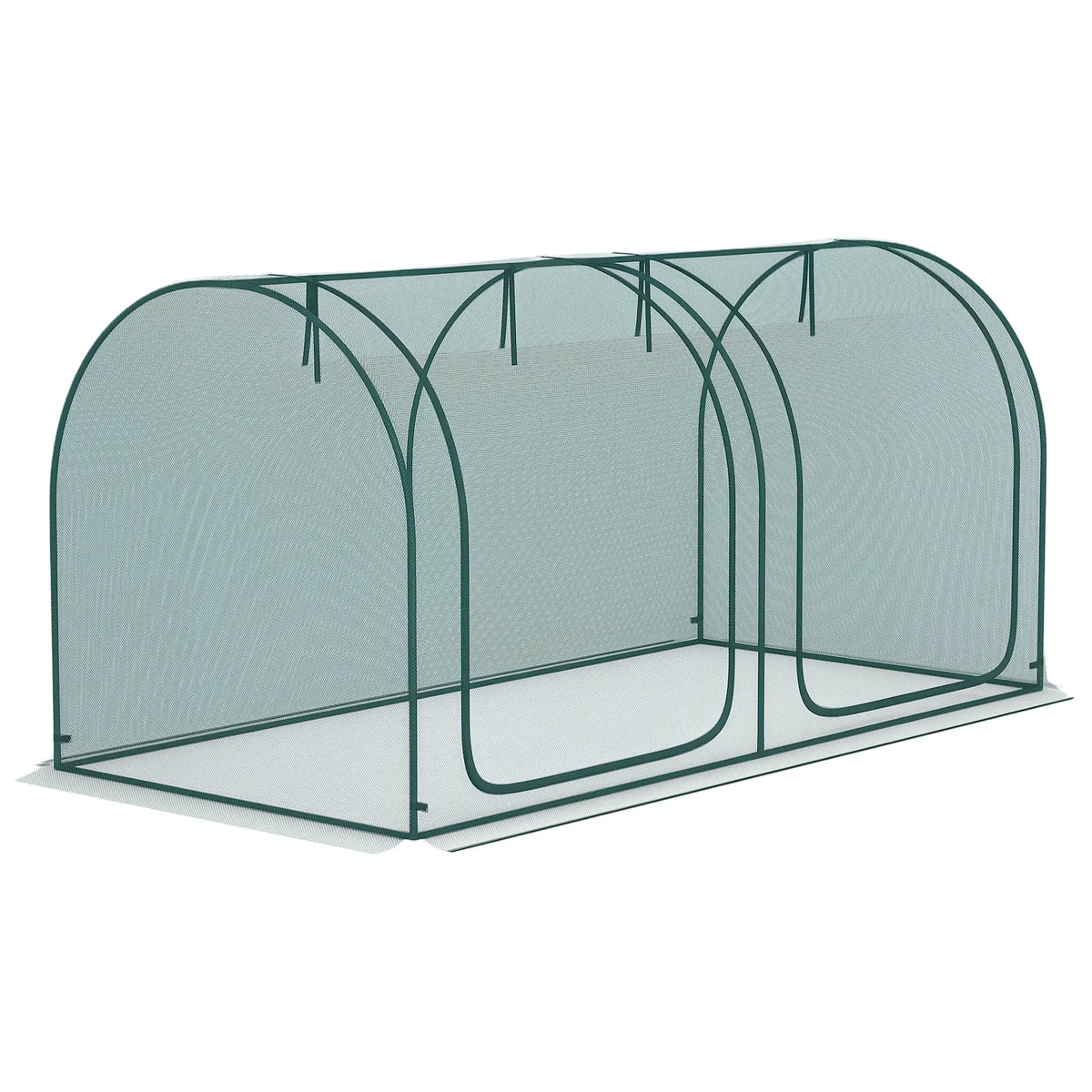 8' x 4' Crop Cage, Plant Protection Tent, 2 Zippered Doors, 4 Stakes, Dark Green Walk In Greenhouses at Gallery Canada