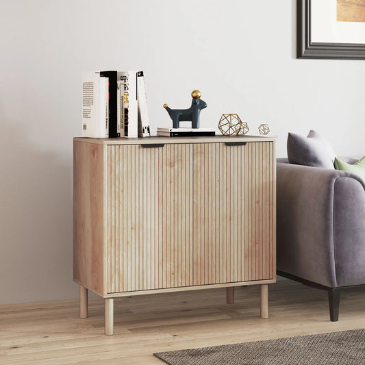 Accent Cabinet with Doors, Adjustable Shelf, Wood Legs, Oak Storage Cabinets Oak at Gallery Canada