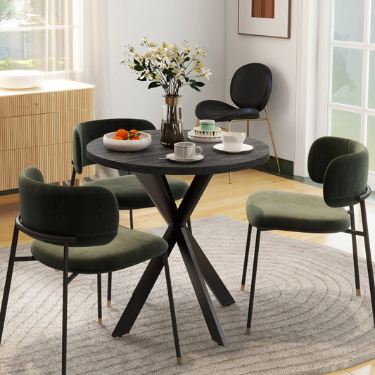 29" Round Dining Table, Steel Legs, Black Bar Tables & Dining Tables Black Tabletop, Black Legs at Gallery Canada