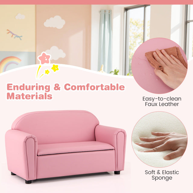 Kids Sofa Armrest Chair with Storage Function, Pink Kids Chairs & Seating at Gallery Canada