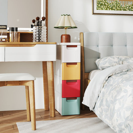 4-Drawer Rolling Organizer, Narrow Storage Cabinet, Multicolor Dressers & Chests Multicolor at Gallery Canada
