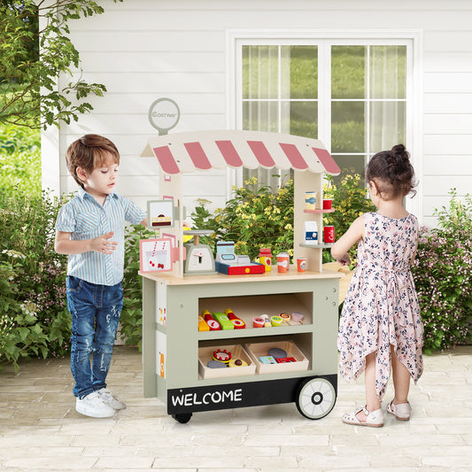 Toy Cart Play Set With POS Machine, Scale, Green Pretend Toys Green at Gallery Canada