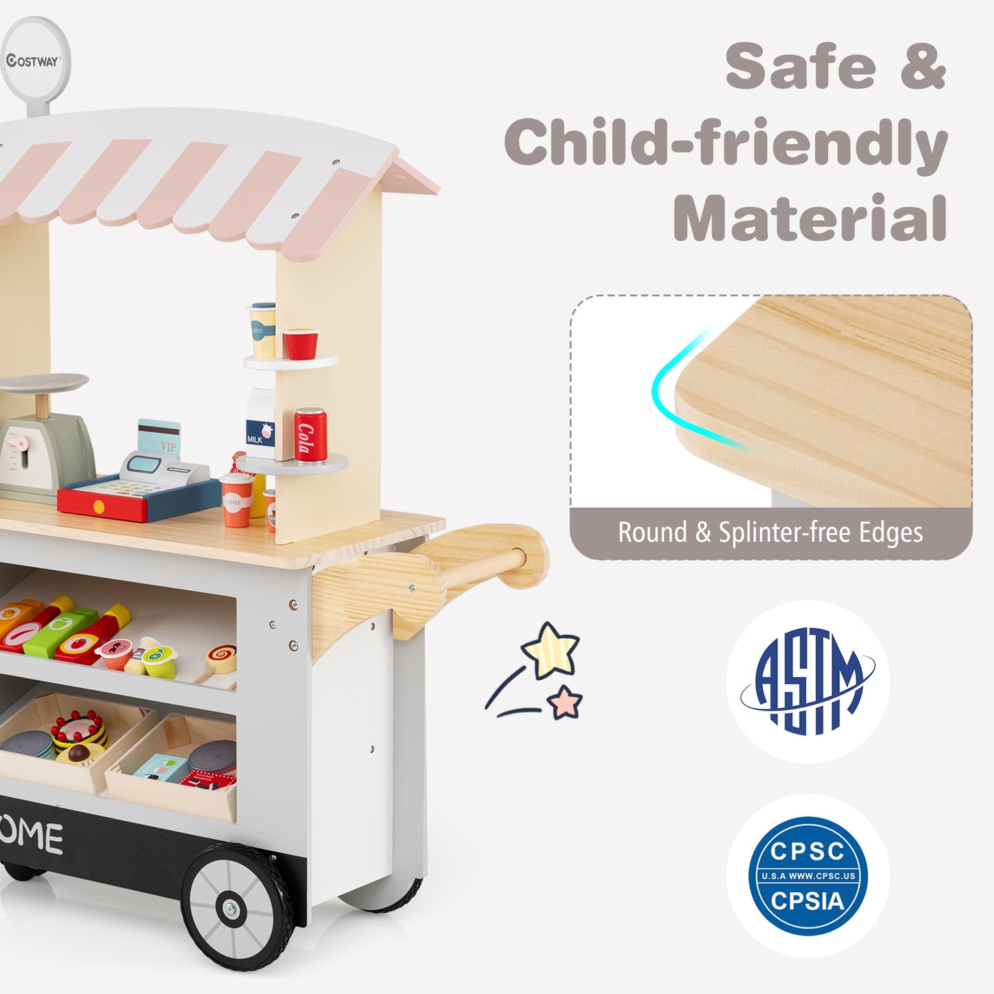 Toy Cart Play Set with POS Machine and Lovely Scale, Gray Pretend Toys at Gallery Canada