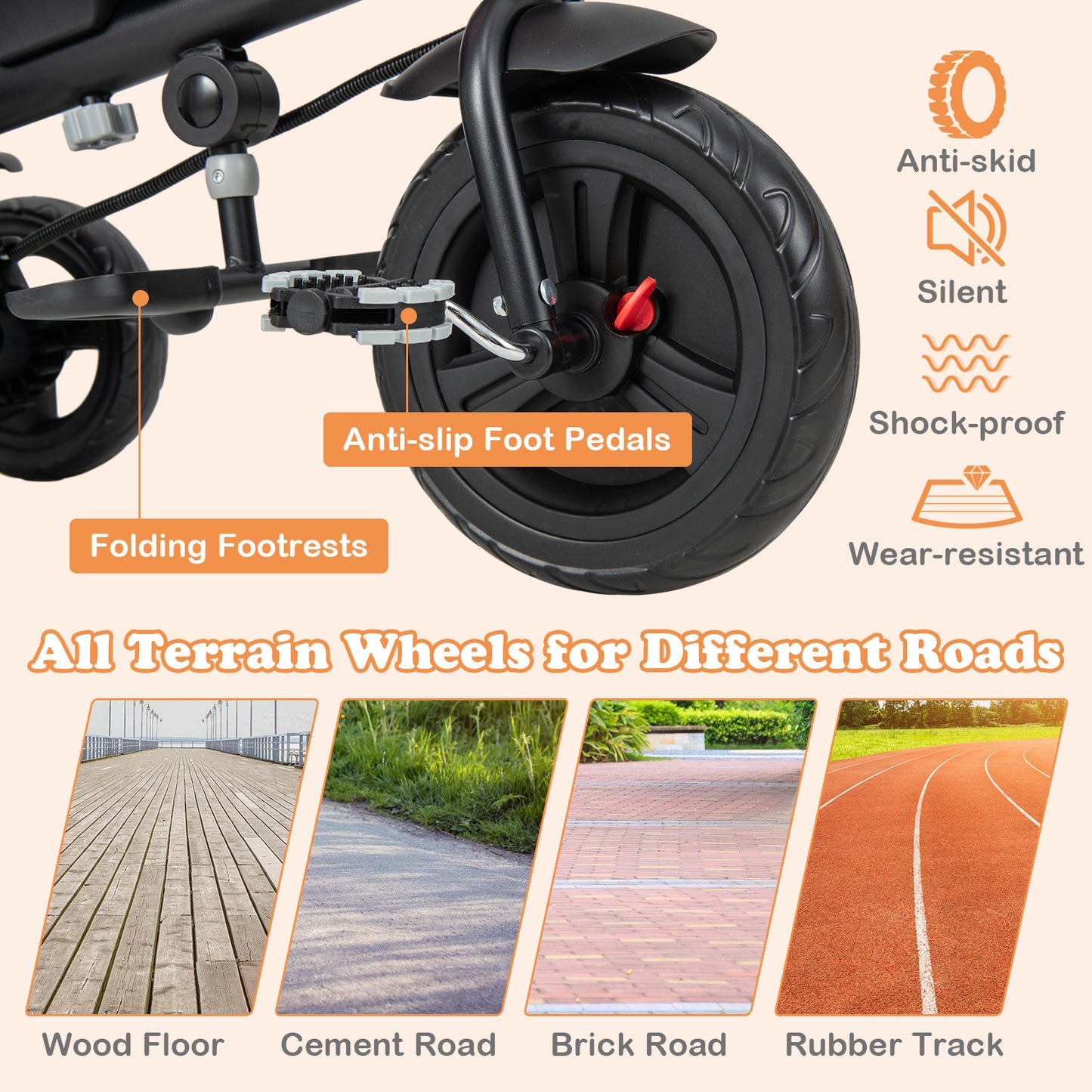 4-In-1 Baby Trike With Removable Canopy, Adjustable Push Handle, Gray Baby Strollers at Gallery Canada