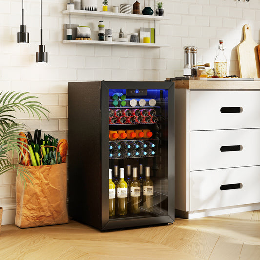 Beverage Refrigerator Cooler, Glass Door, Black Wine & Beverage Coolers Black at Gallery Canada