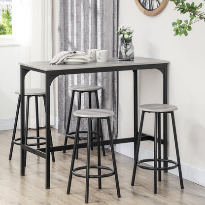 5-Piece Counter Height Bar Table and Chairs, Dining Table and Chairs Set for 4, Pub Table and Chairs