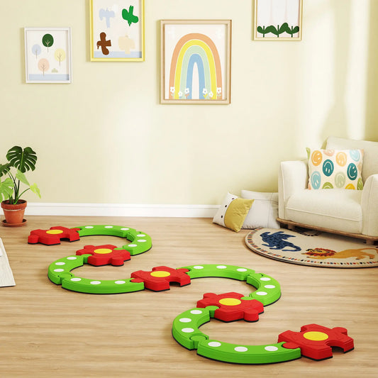 Kids Balance Beam Stepping Stones, Non-Slip, 3-8 Years, Green Kids Gym & Playmats Green, Red at Gallery Canada