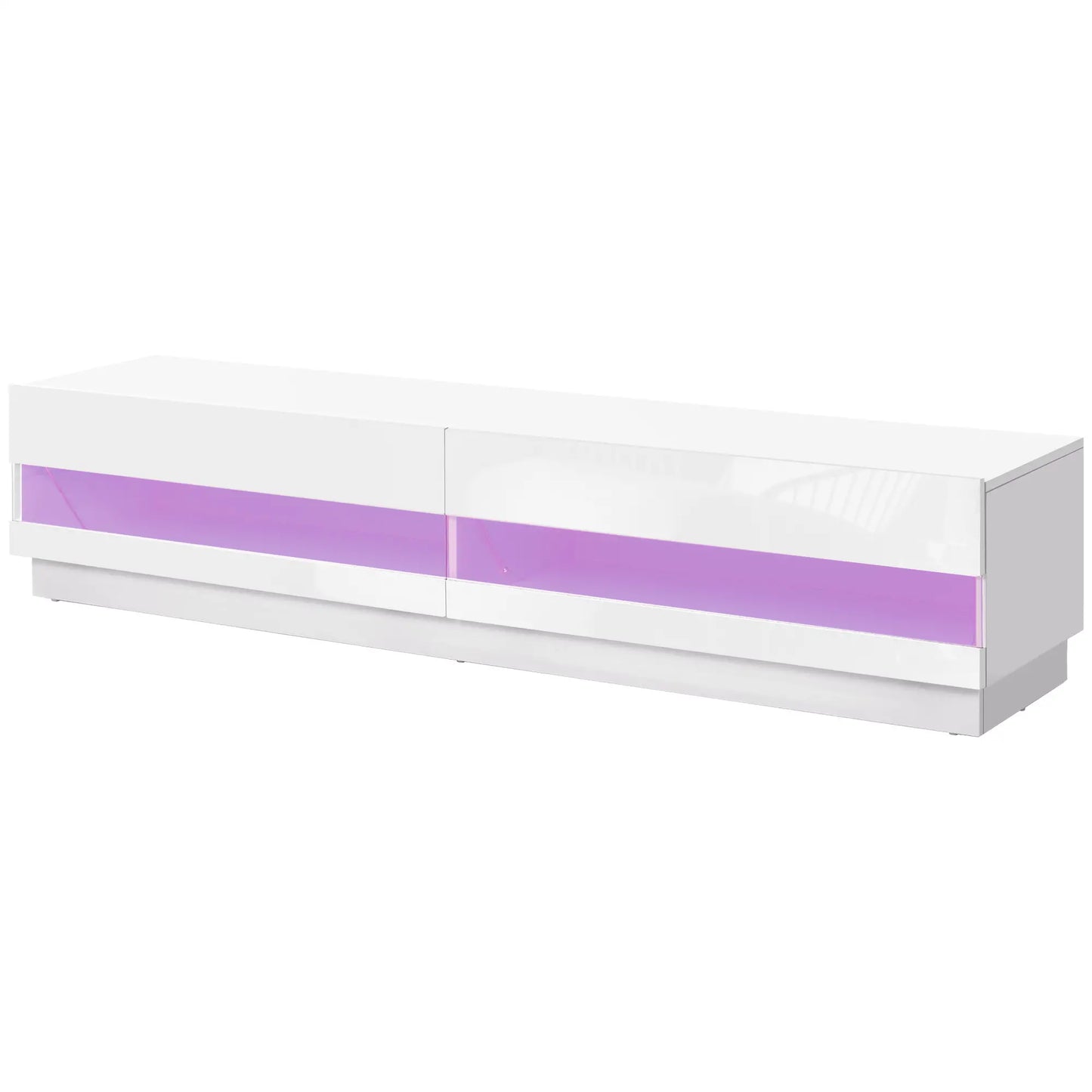 Lighted TV Stand for 75" TVs, Storage Cabinet, High Gloss, White TV Stands at Gallery Canada