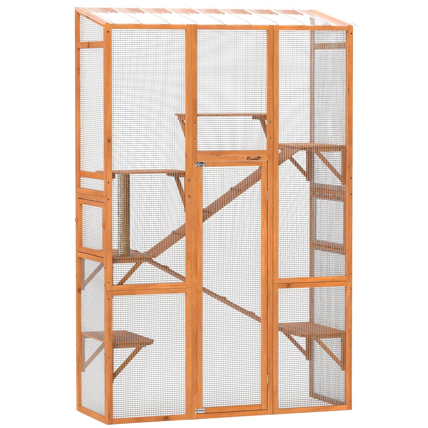 Wooden Catio, Outdoor Cat Enclosure, 6 Jumping Platforms, Scratching Post, 2 Ramps, Waterproof Roof Outdoor Cat Enclosures at Gallery Canada