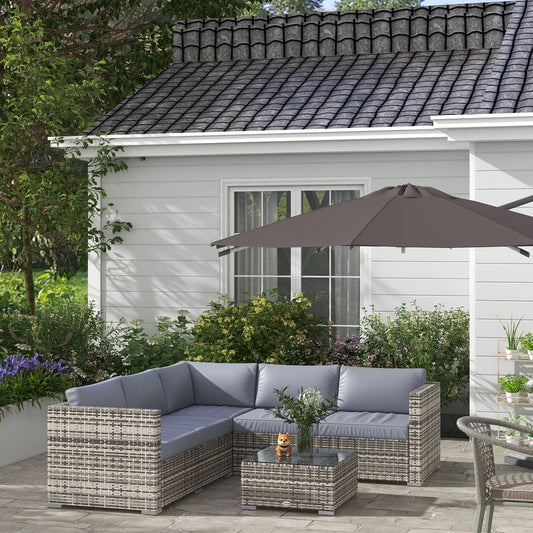 4-Piece Rattan Wicker Outdoor Furniture Set, Grey Patio Furniture Sets Grey at Gallery Canada