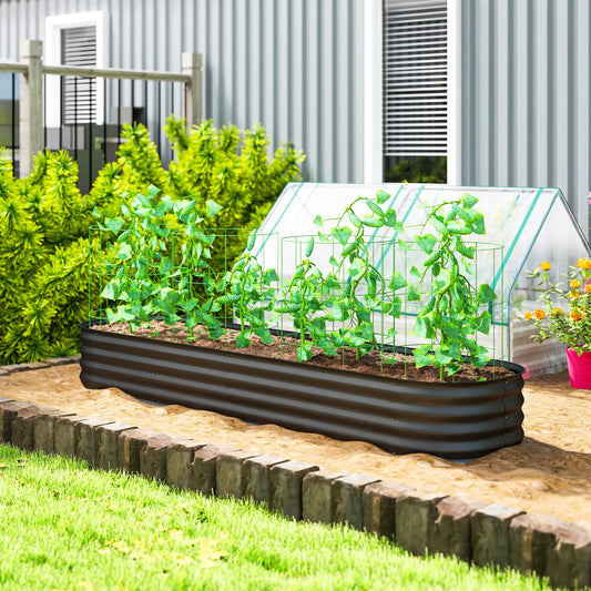 7.9 x 2 x 1ft Galvanized Raised Garden Bed, Metal Planter Box, Dark Grey Raised Garden Beds Dark Grey at Gallery Canada