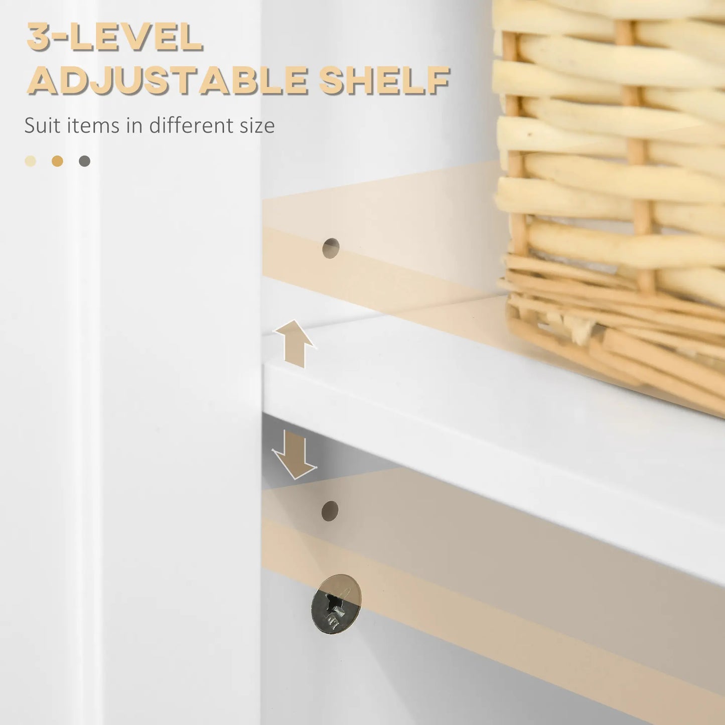 White Sideboard Cabinet, Buffet Table with Drawer, Double Door Cupboard, Adjustable Shelf, White Bar Cabinets at Gallery Canada