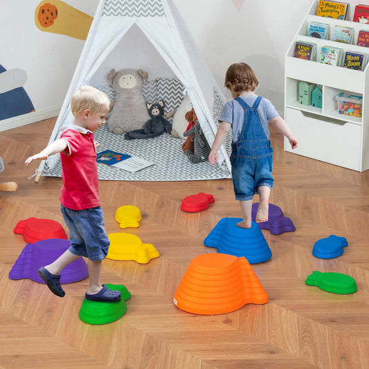 11pcs Fish Balance Stepping Stones, Larger Size Non-Slip, Indoor Outdoor Gym Sets & Swings Multi Colour at Gallery Canada