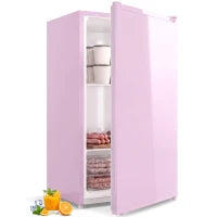 Compact Upright Freezer, 2.1 Cubic Feet, Reversible Door, Pink