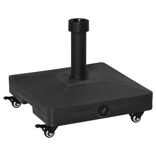 Square Parasol Base Portable Umbrella Stand Weights for Cantilever Banana Parasol with Wheels, Water or Sand Filled, for Φ0.75'', Φ1.5'' Poles, Black at Gallery Canada