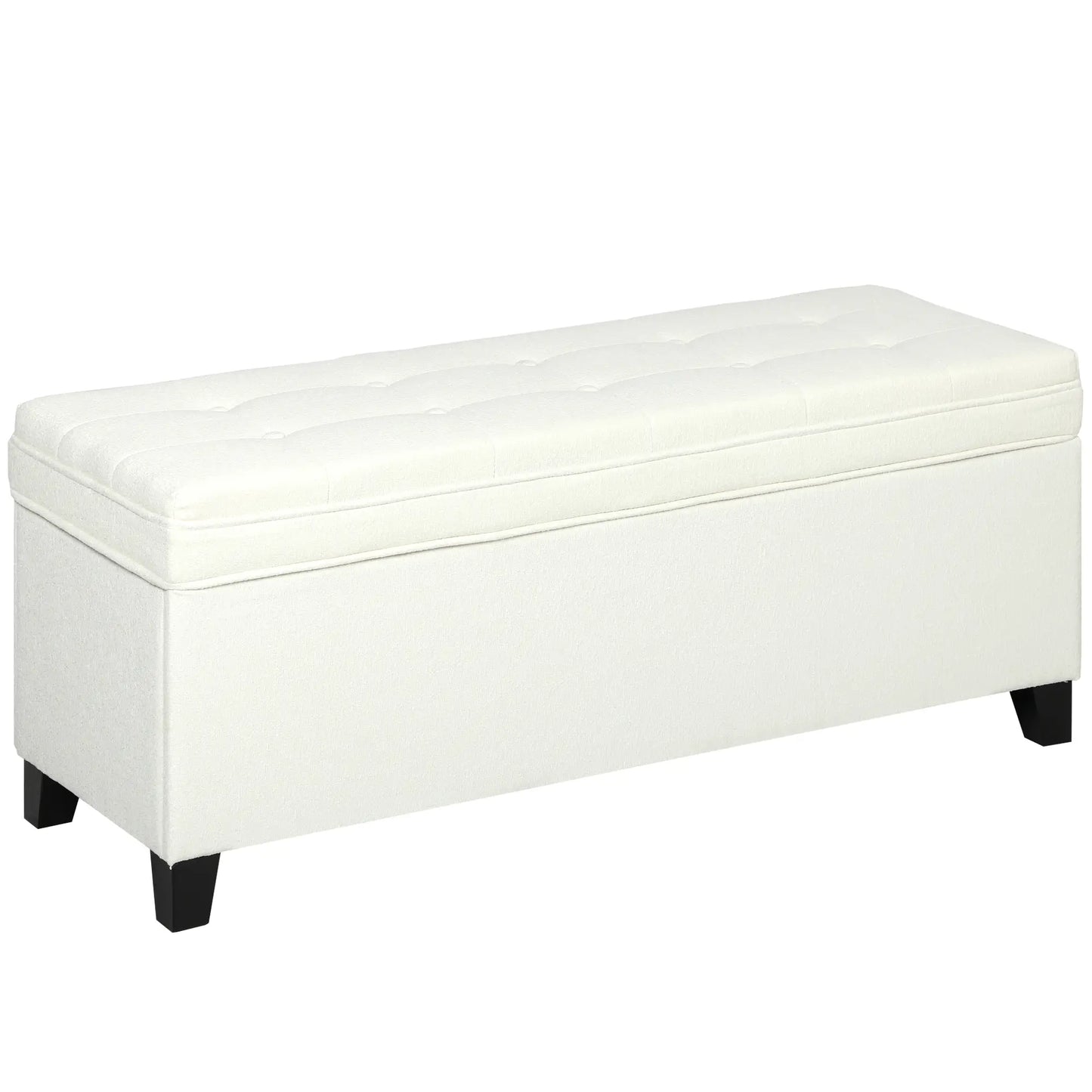 Storage Ottoman Bench, Foot Rest, 47 Inches, Cream White Storage Ottomans & Benches at Gallery Canada