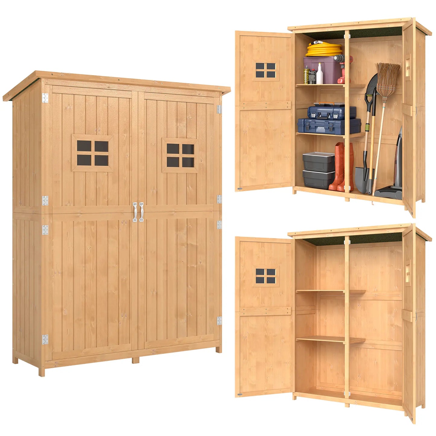 4x1.5ft Wooden Garden Storage Shed, Outdoor Tool Cabinet, Double Door Sheds at Gallery Canada