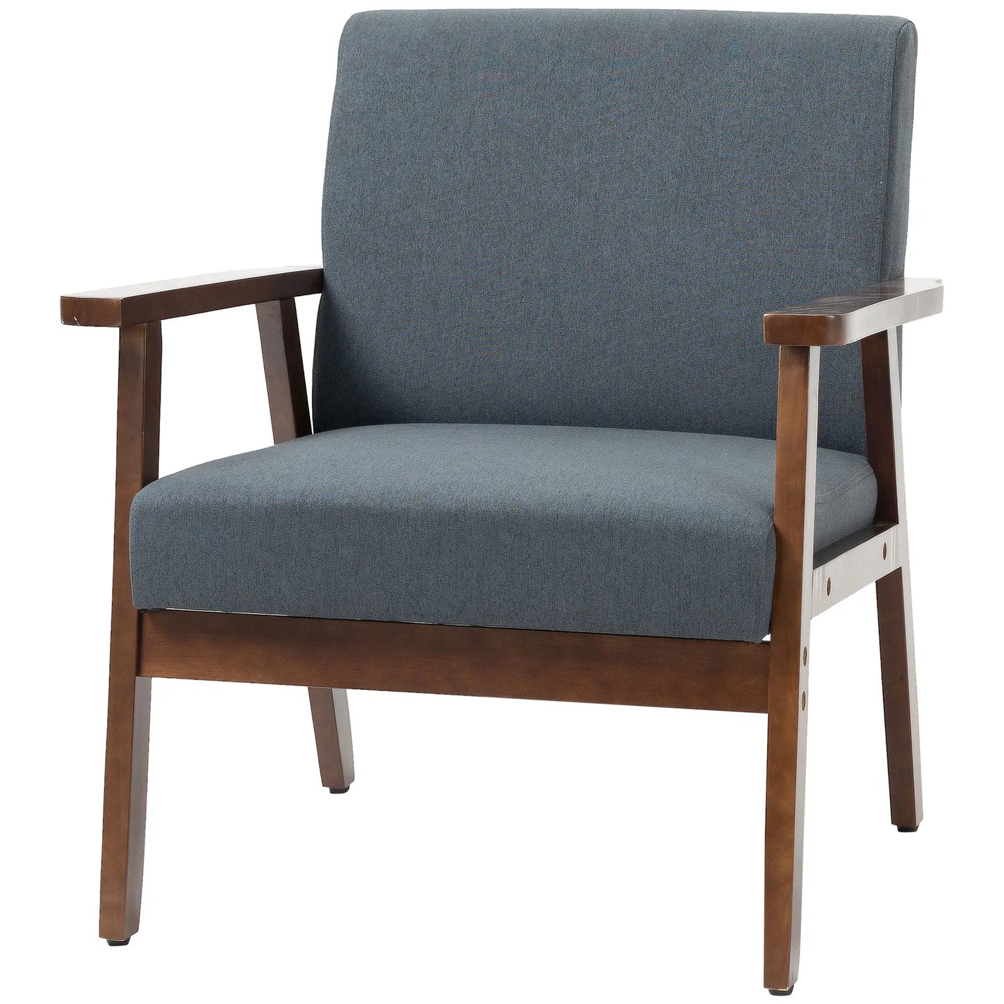 Modern Accent Chair, Cushioned Seat, Linen-Feel Upholstery, Dark Gray Accent Chairs at Gallery Canada