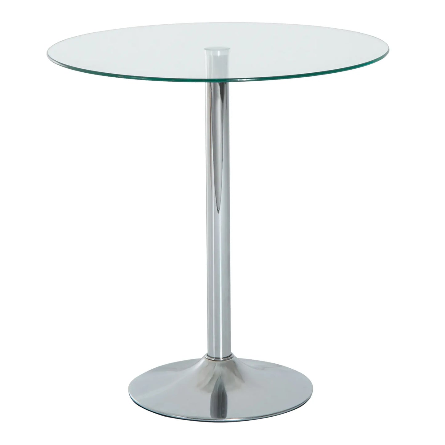 Round Dining Table, Tempered Glass Top, Galvanized Metal Base, Small, Silver Bar Tables & Dining Tables at Gallery Canada