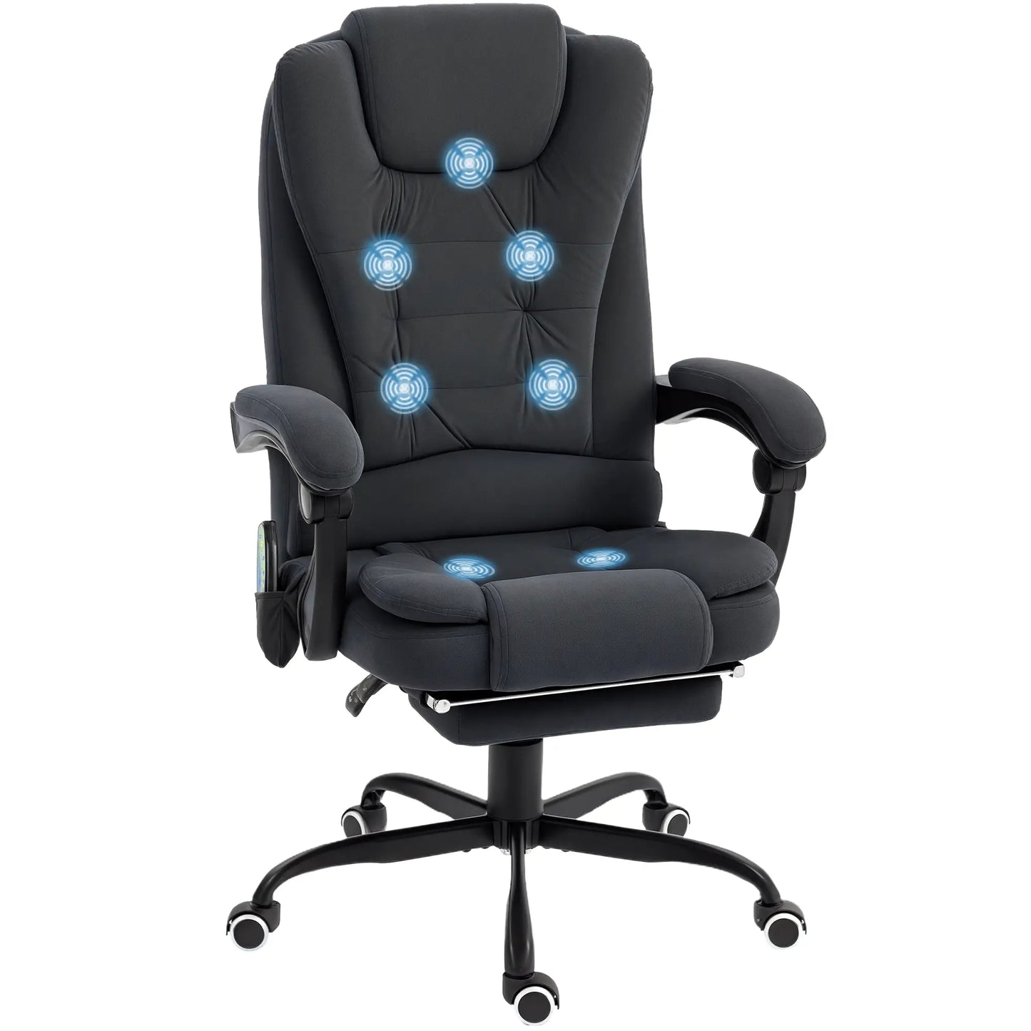 7-Point Vibrating Massage Chair with Footrest, Reclining Back, Black Massage Chairs at Gallery Canada