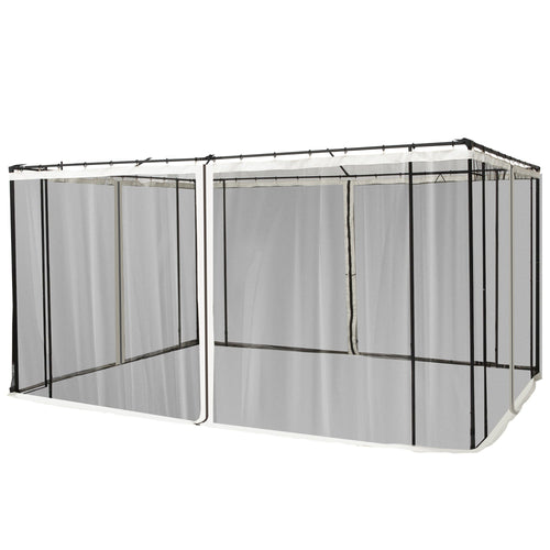 Replacement Mosquito Netting for Gazebo 10' x 12' Black Screen Walls for Canopy with Zippers