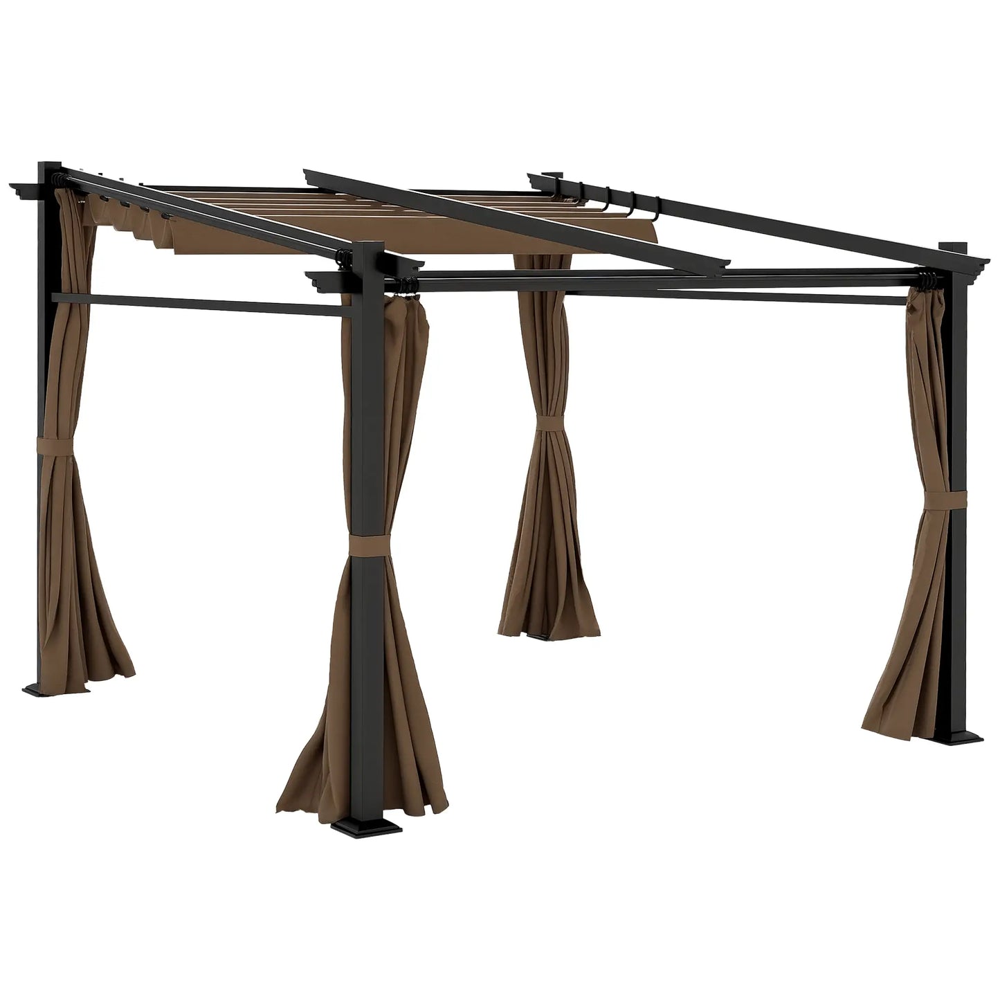 Metal Pergola, Sliding Roof Canopy, Retractable, 10' x 10', Coffee Pergolas at Gallery Canada