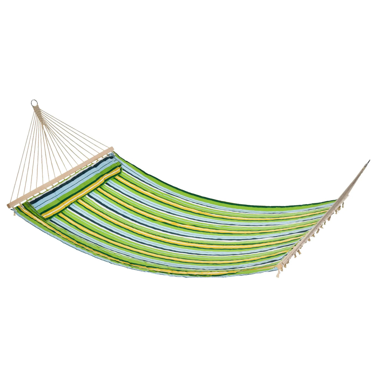 "83" Patio Double Hammock Bed, With Pillow, White Stripe Camping Hammocks at Gallery Canada