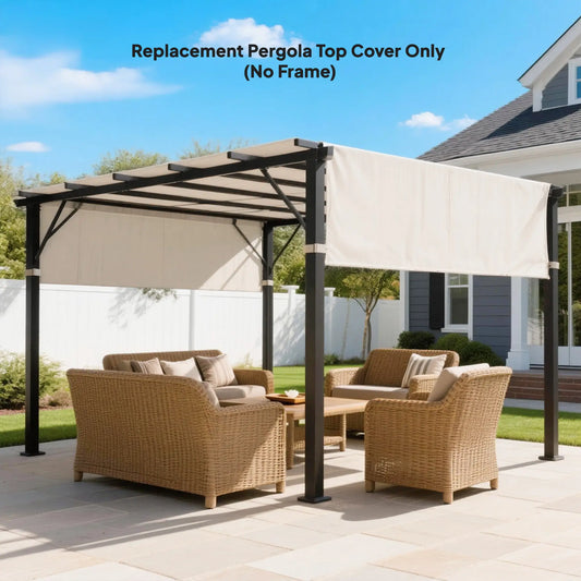 2 Pcs UV Protection Pergola Canopy, 10' x 10', Cream White Gazebo Canopy Replacement Cream at Gallery Canada