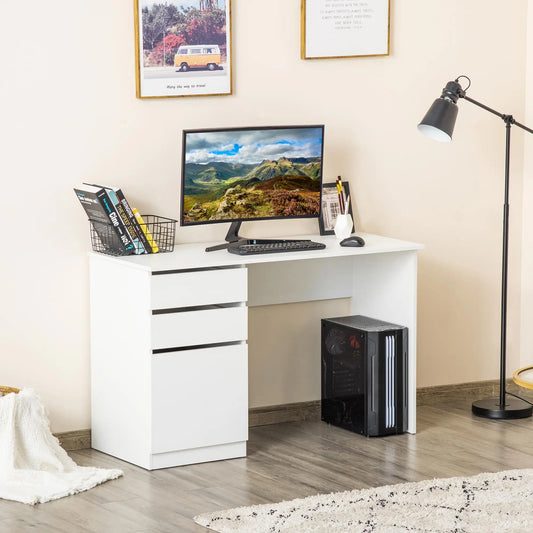 Modern Computer Desk, Home Office with Storage Drawer, White Writing Desks White at Gallery Canada