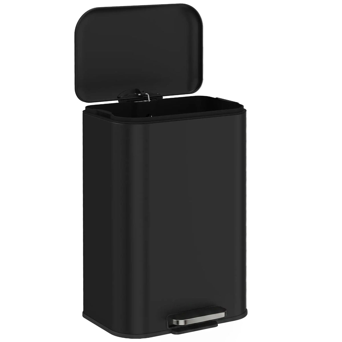 Poubelle fine de 13,2 gallons, acier inoxydable, noir