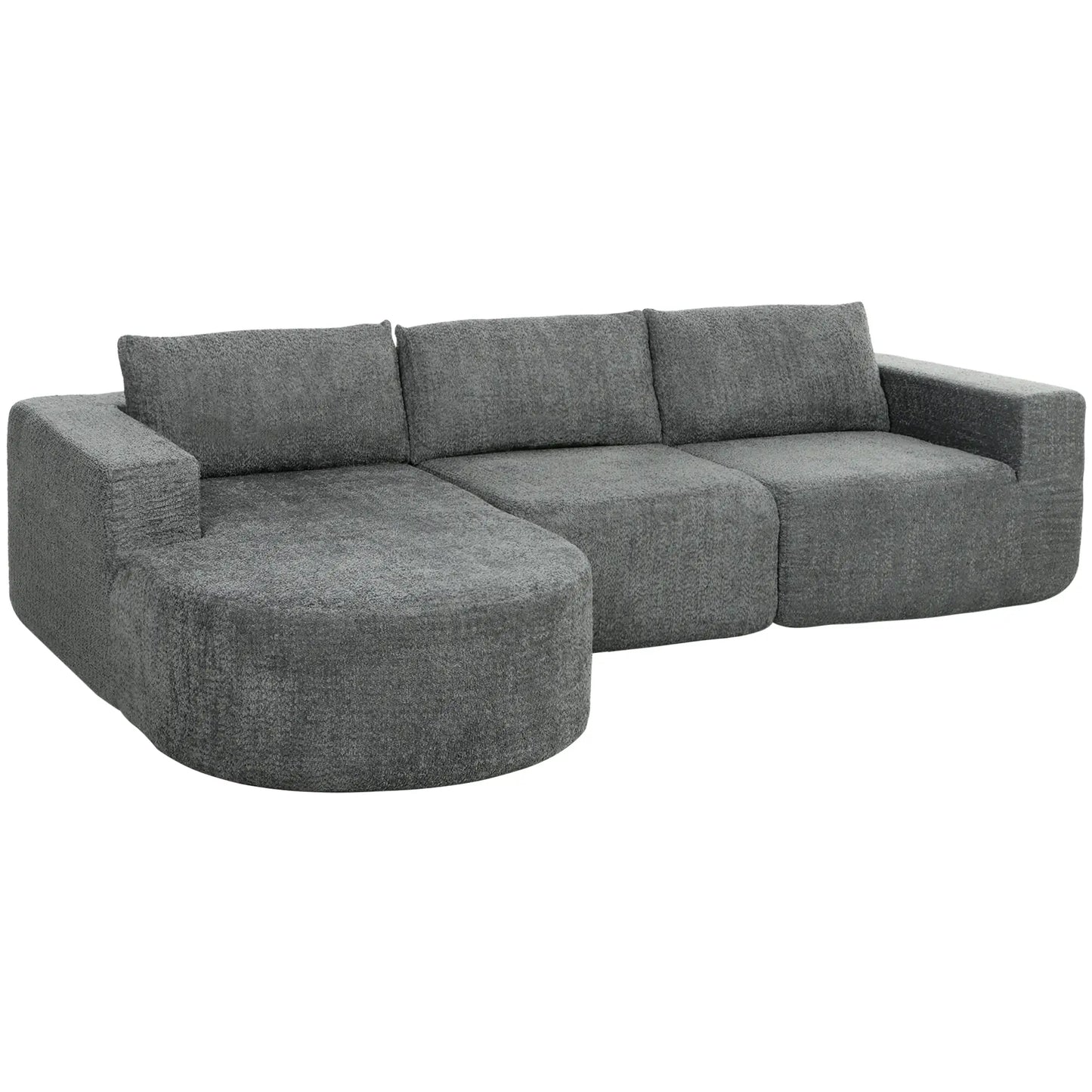 L-Shaped Modular Sectional Sofa, With Chaise And Deep Seat, Dark Grey 3-Seater Sofas at Gallery Canada
