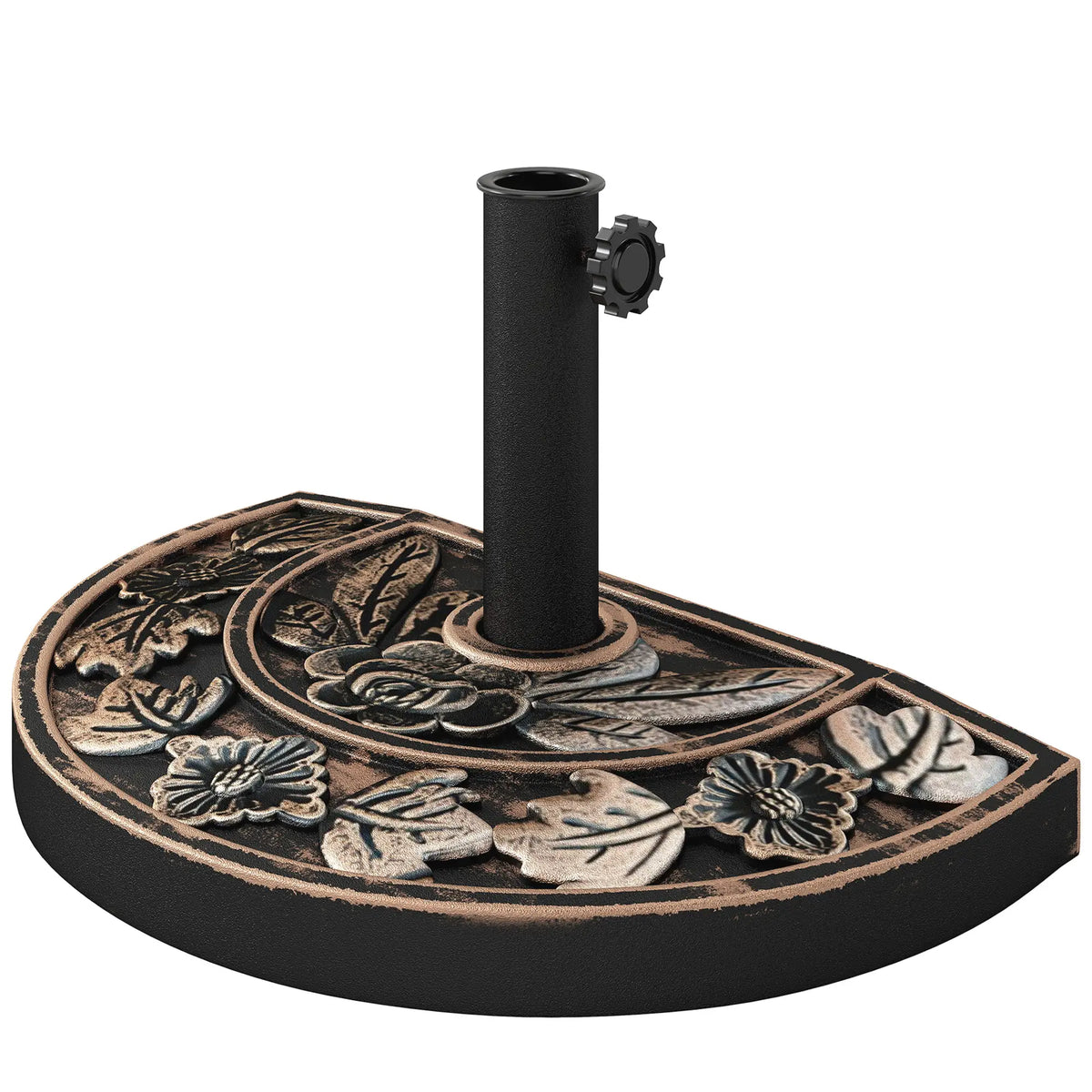 20 Lbs Resin Half Round Patio Umbrella Base, Bronze Umbrella Bases at Gallery Canada