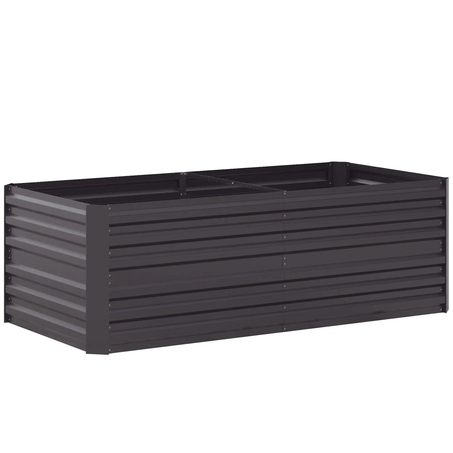 Galvanized Raised Garden Bed, Steel Outdoor Planter, 71" x 35" x 23", Dark Grey Galvanized Planter Boxes at Gallery Canada