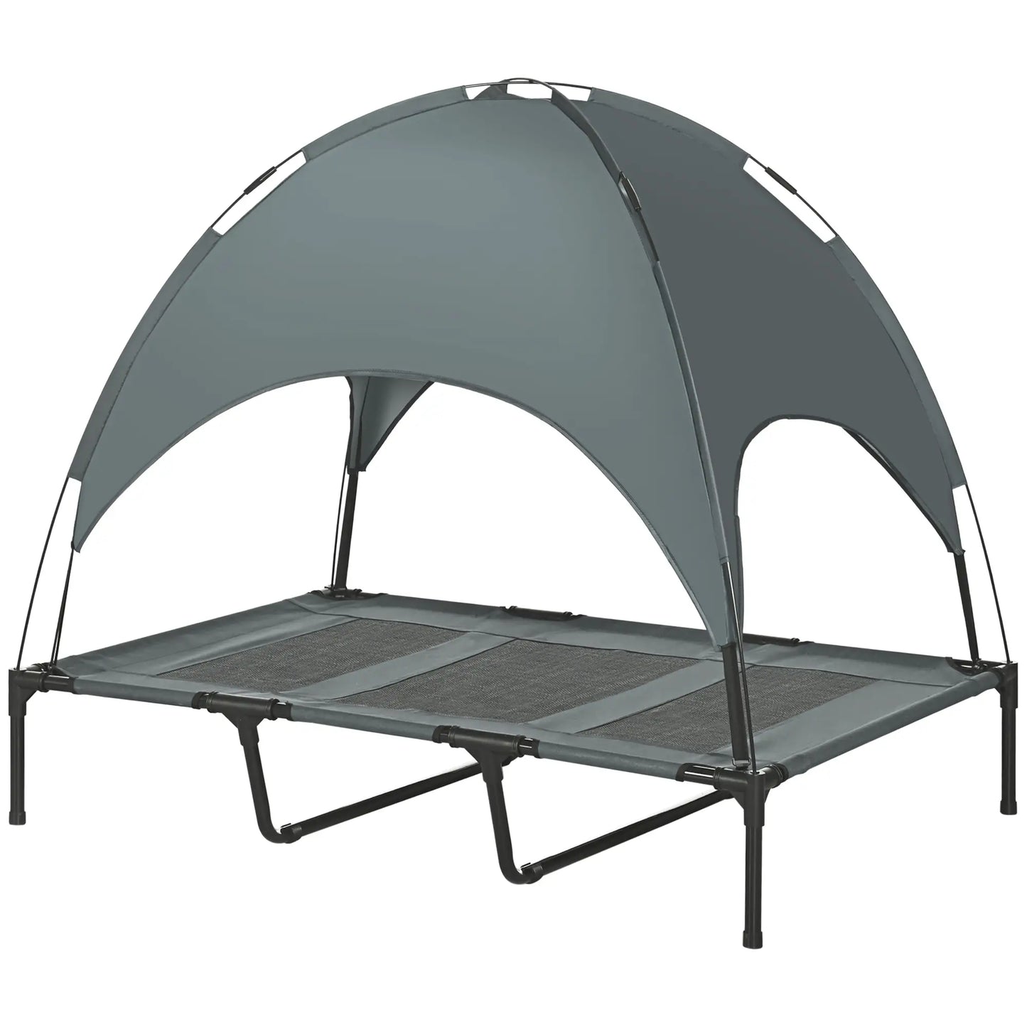 Elevated Dog Bed with Canopy, Portable XL Dog Cot, 48" x 36" x 43", Grey Elevated Dog Beds at Gallery Canada