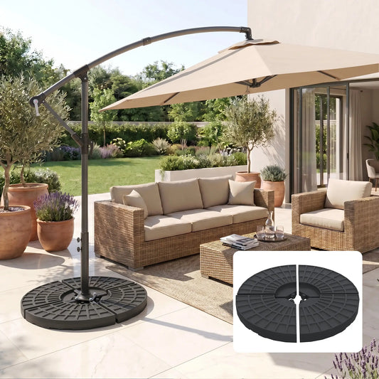 Set Of 4 Umbrella Base Weights, Outdoor Parasol Holder, Portable Umbrella Bases Black at Gallery Canada