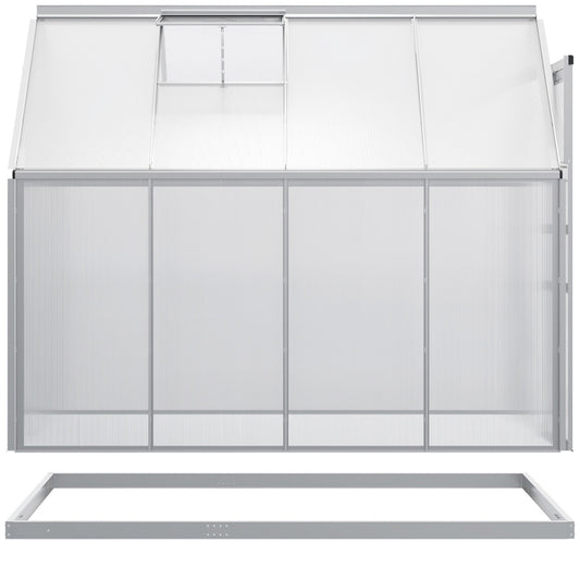 6' x 8' x 6.5' Walk-in Greenhouse, Polycarbonate Greenhouse with Adjustable Roof Vent, Base, Sliding Door, Clear at Gallery Canada