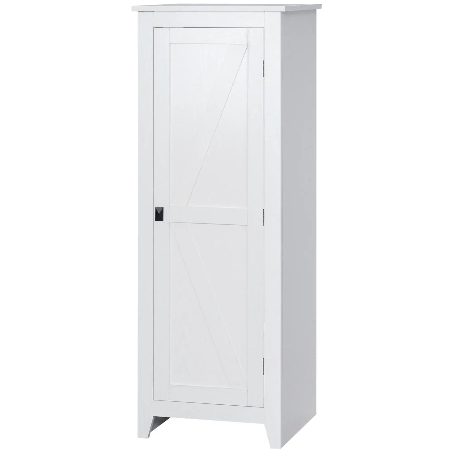 48" Farmhouse Kitchen Pantry Cabinet, Adjustable Shelves, White