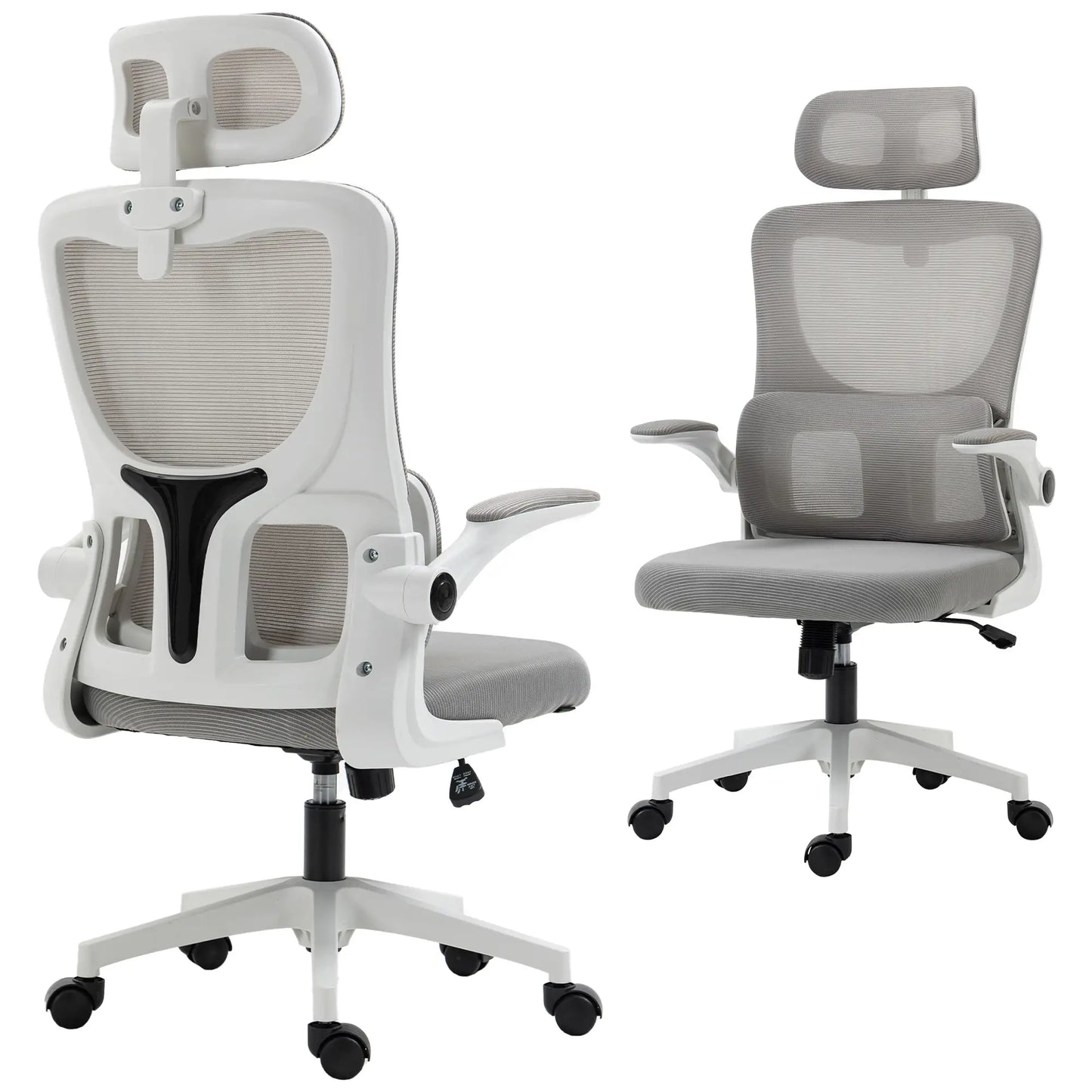 Ergonomic Office Chair, Auto-Adaptive Lumbar Support, Adjustable Headrest, Grey Executive & Manager Chairs at Gallery Canada