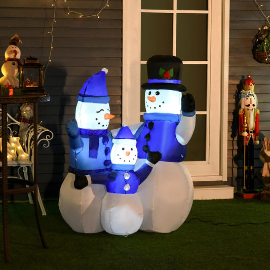 1.2M Tall LED Lighted Christmas Inflatable Snowmen, Outdoor Indoor Decor Christmas Inflatables Blue at Gallery Canada
