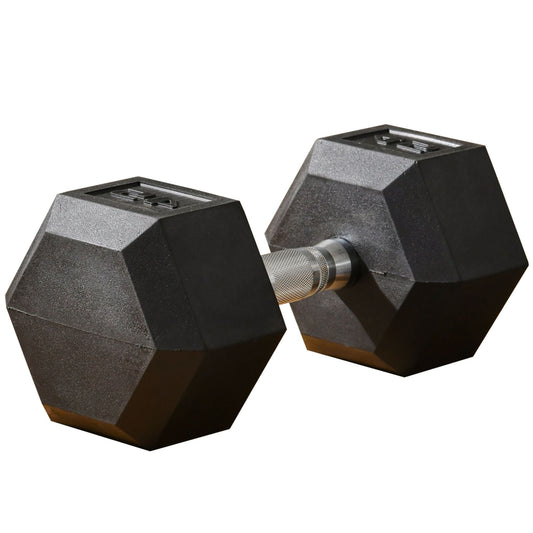 45lbs Rubber Dumbbells Weight Dumbbell Hand Weight Barbell for Body Fitness Training for Home Office Gym, Black - Gallery Canada