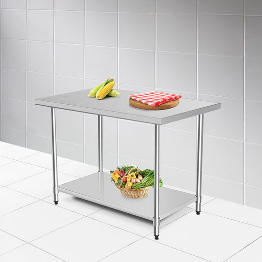 30 x 48 Inch Stainless Steel Table, Commercial Kitchen Worktable, Silver Kitchen Tools Silver at Gallery Canada