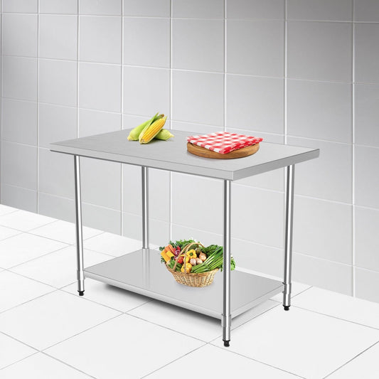 30 x 48 Inch Stainless Steel Table, Commercial Kitchen Worktable, Silver Kitchen Tools Silver at Gallery Canada
