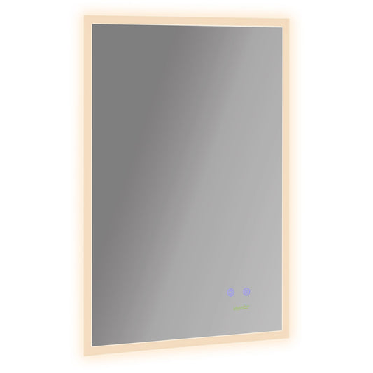 28" x 20" LED Bathroom Mirror, Anti Fog Wall-Mounted Mirror with 3 Temperature Colors, Memory Function, Plug-in - Gallery Canada