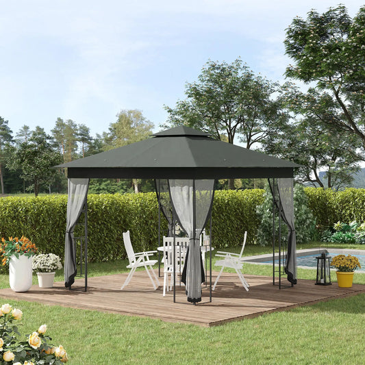 10'x10' Steel Patio Gazebo, Grey