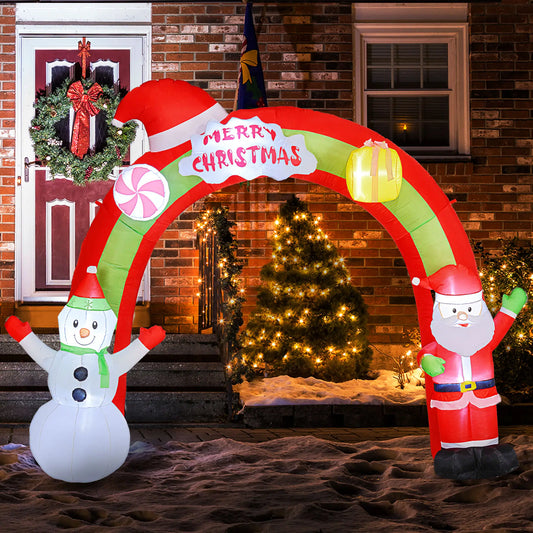 10FT Christmas Inflatable Archway, Santa Claus Snowman Arch, LED Lights Christmas Inflatables Multi Colour at Gallery Canada