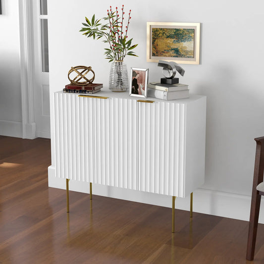 Modern Storage Cabinet, Sideboard Buffet, Gold Legs, White Storage Cabinets White at Gallery Canada
