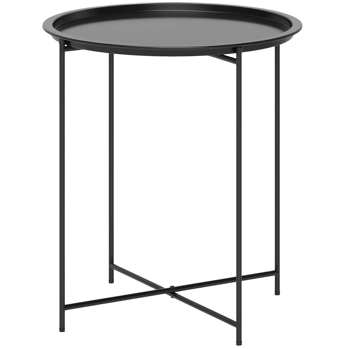 18" Outdoor Side Table, Removable Tray, Folding Legs, Black Patio Side Tables at Gallery Canada