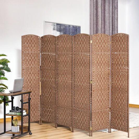 6ft Folding Room Divider, 6 Panel Wooden Frame, Natural Room Dividers Natural at Gallery Canada